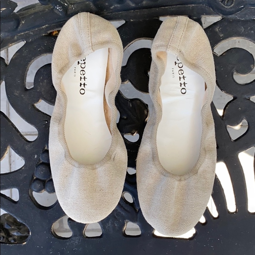 Repetto Canvas Leather Flats